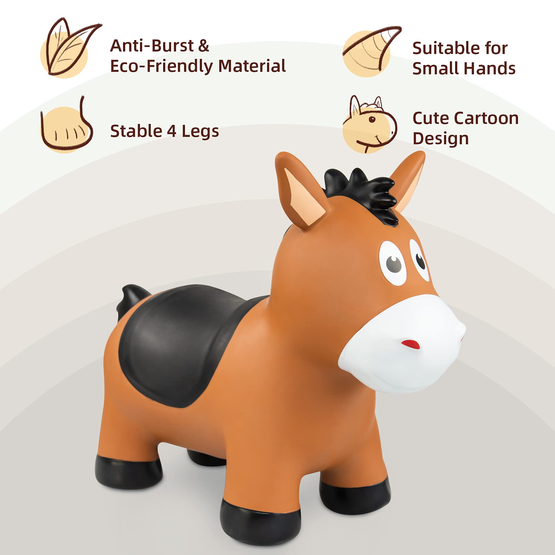 ZOOJOY Bouncy Horse Hopper - Toddler Inflatable Toy -4