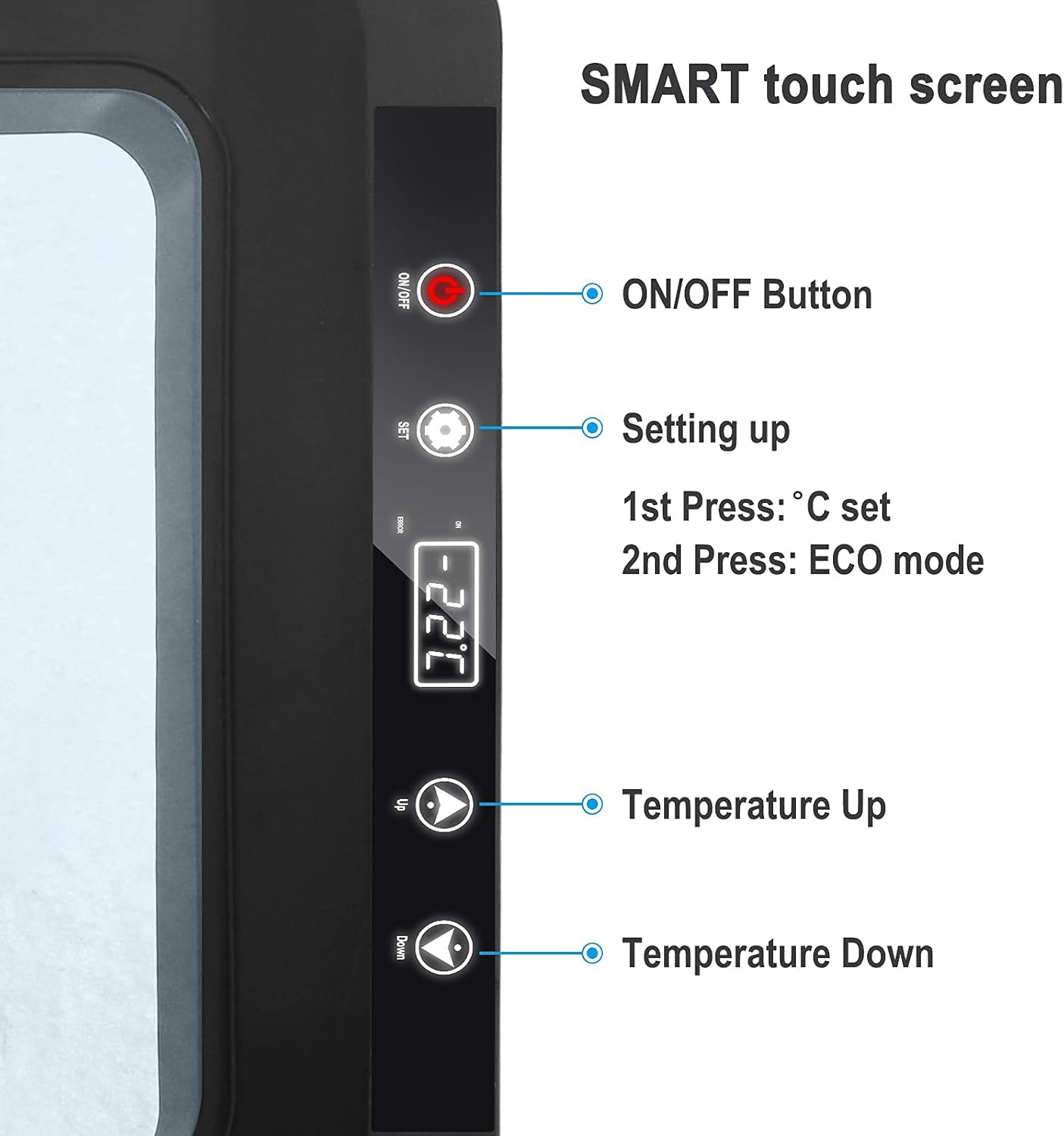 WOLTU Mini Frigo Portatile 30L, 12V/220V Frigorifero Piccolo Elettrico a Compressore con Congelatore, per Auto Casa Campeggio Ufficio, Bianco+Nero KUE011wsz [Classe di efficienza energetica E]