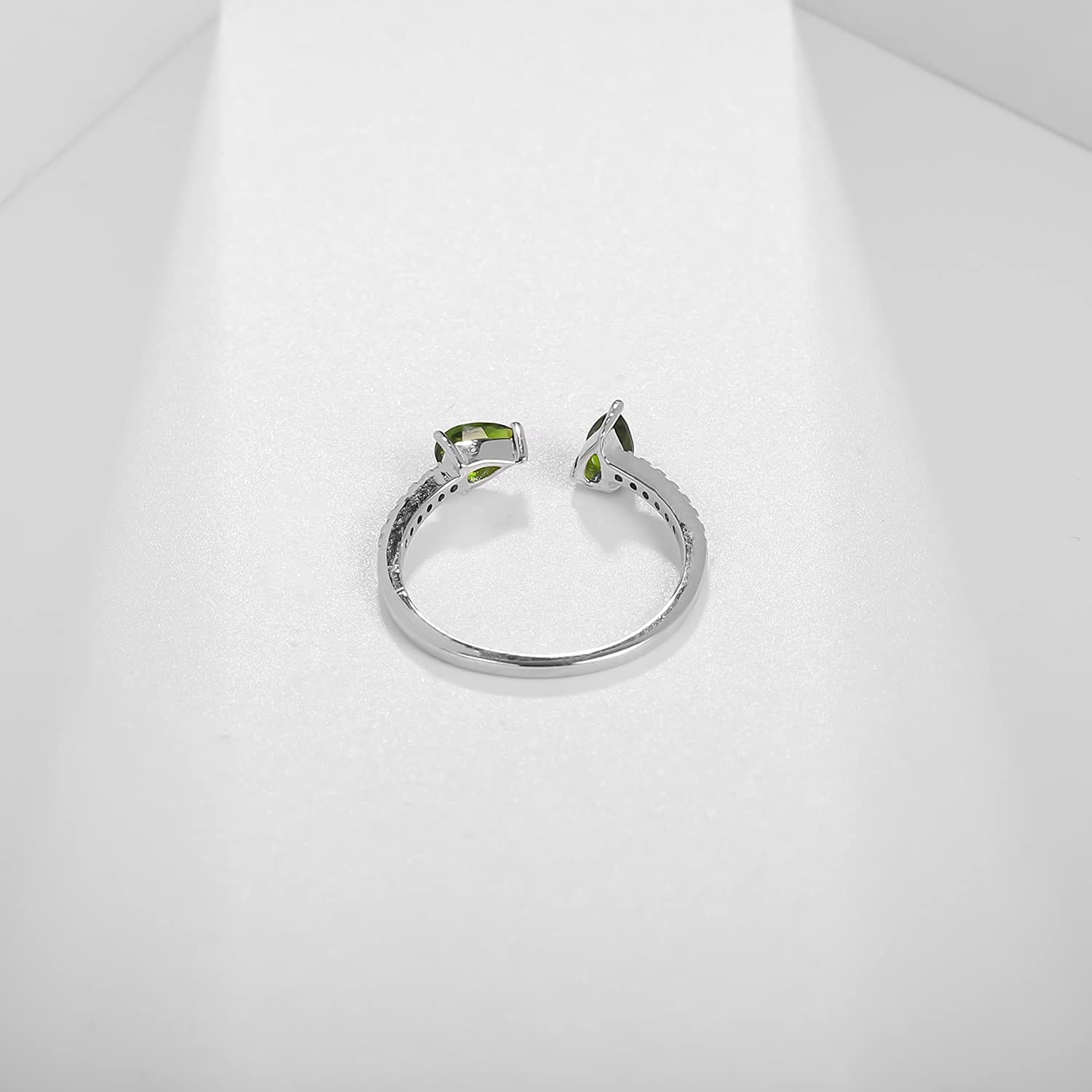 WXKAGF Anillos de Plata de Ley 925 para Mujer, Piedras Preciosas Naturales, Anillo Ajustable Abierto, Anillo de Boda, Anillo apilable de eternidad