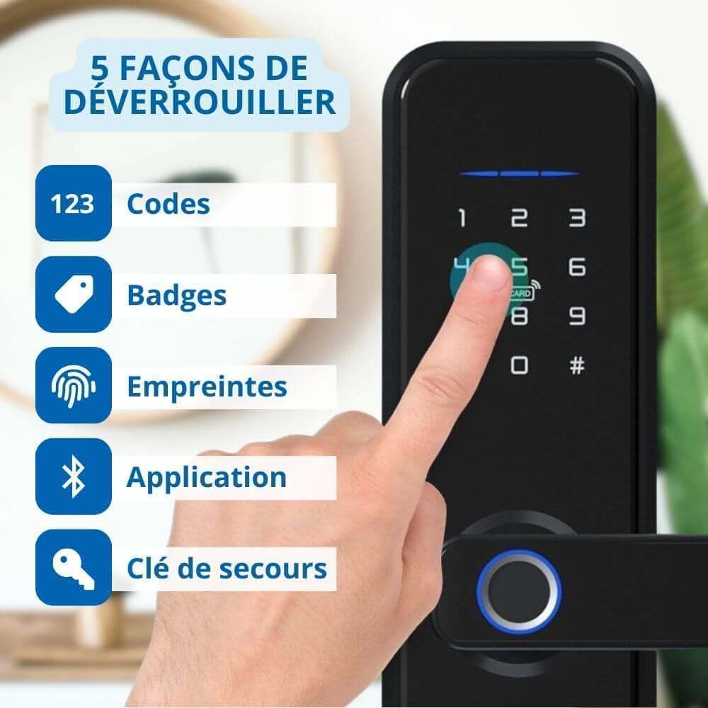 LOCKY-2 Serrure connectée Biométrique, Code, Badge, App, Wi-Fi intégré, Bluetooth