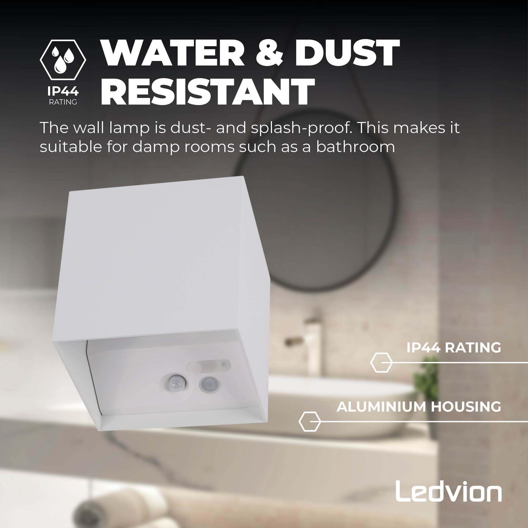 Ledvion 4er Set Wandlampe Innen/Aussen IP44 Warmweiß weiß sensor akku