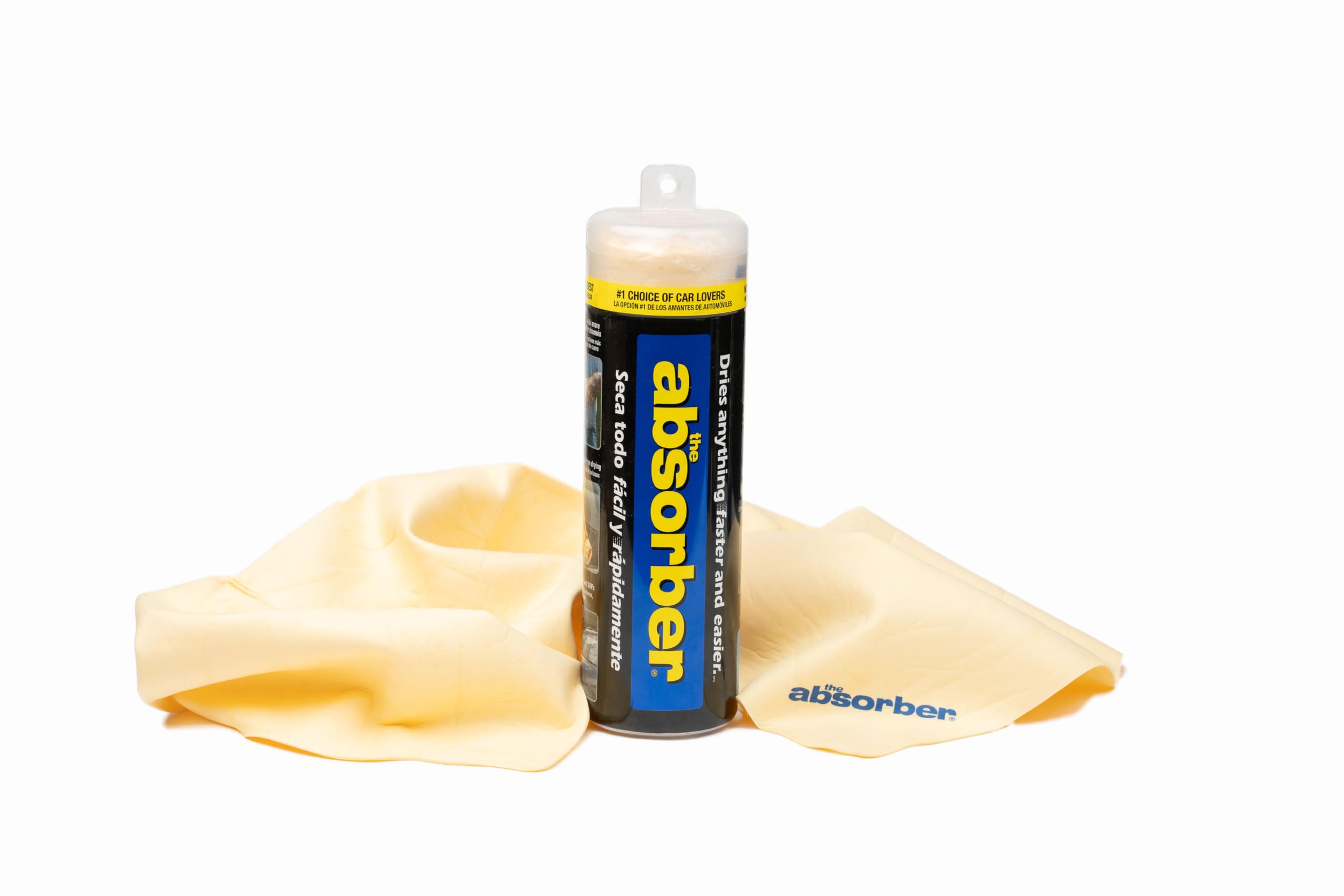 the absorber® Large 27-Inch x 17-Inch, Natural (Tan) - Synthetic Premium Drying Chamois Cloth for Car - Super Absorbent, Scratch-Free and Washable