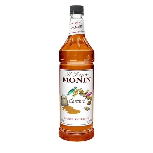 Monin - Jarabe de caramelo, rico y mantecoso, ideal para postres, café y cócteles, sin gluten, sin OMG (1 litro)