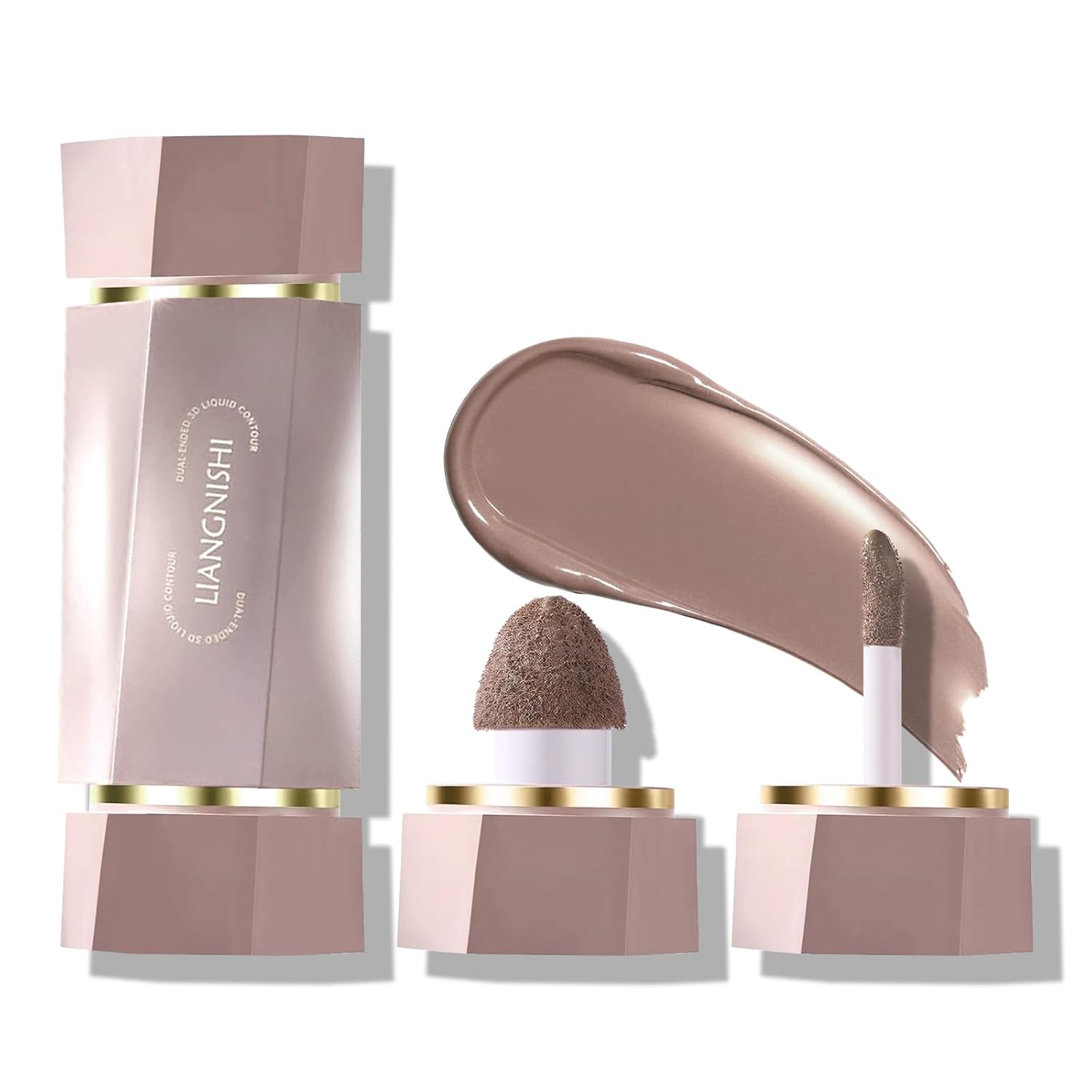 KYDA Liquid Contour, Cool Toned Double Head Cream Contour Stick, Blendable，Long Lasting & Waterproof Beauty Wand Face Bronzer Makeup-Terracotta Brown