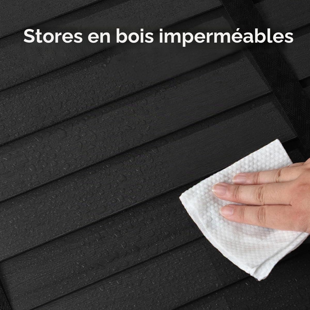 Générique Store Venitien Bois Lamelles 50 mm Larges 60/70/80/90/100/110cm Stores Horizontaux Rideaux Occultants sur Mesure pour Chambre & Salon Installation Facile(Acajou)