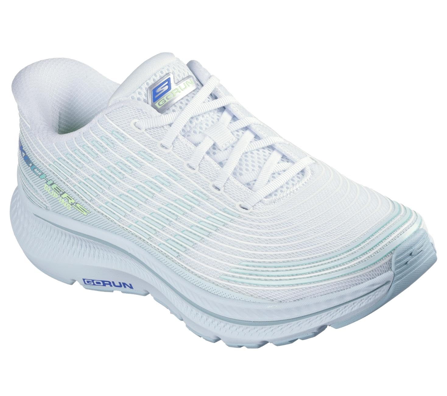 Skechers Women's Go Run Consistent 2.0 Senna Sneaker, White Textile/Multi Trim, 4.5 UK