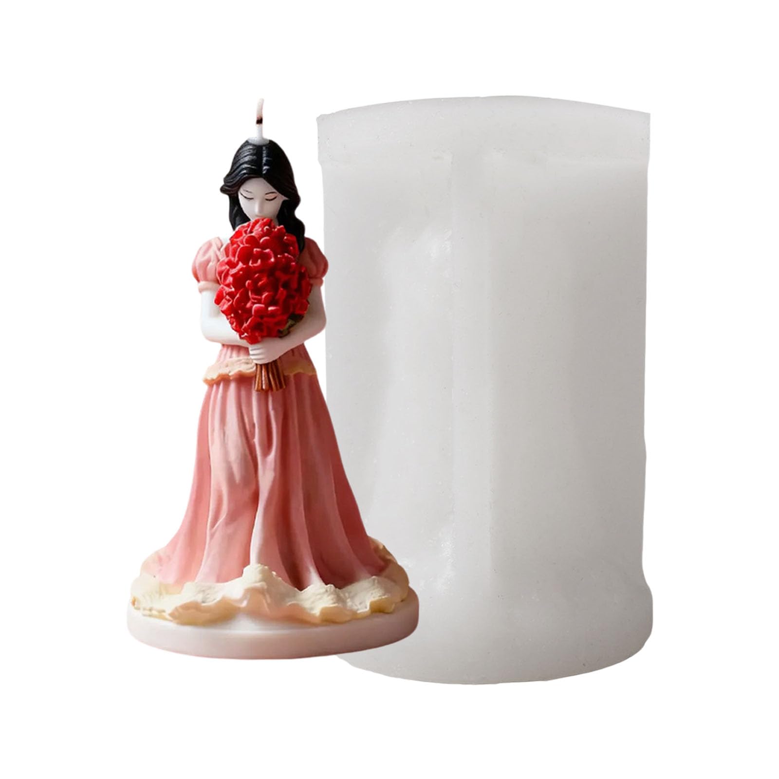 Zxfdsfdbnm Holding Flower Girl Relief Silicone Mold Beginner Friendly for Soap Candy Making Easy Demolding Flexible Silicone Mold