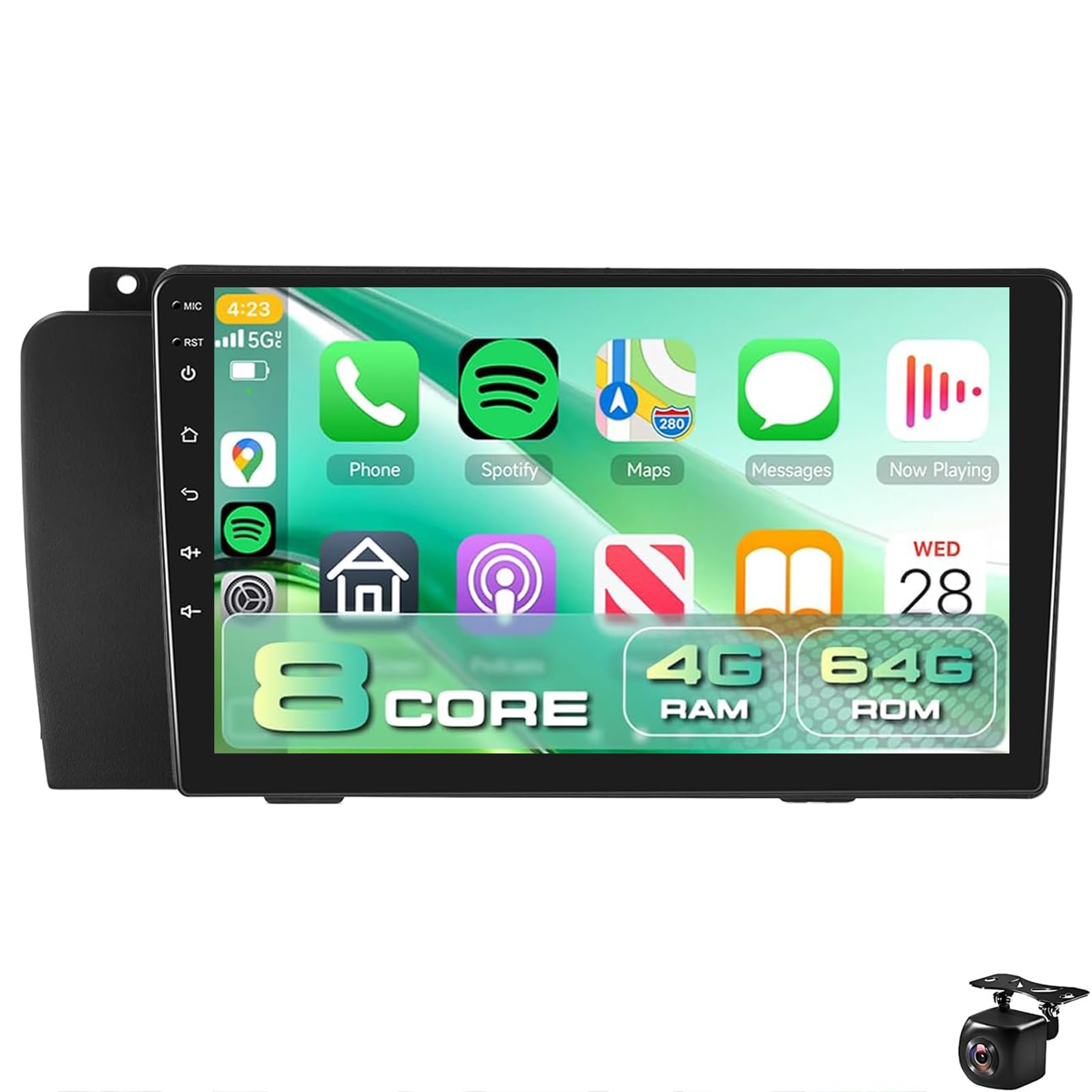 Android radio samochodowe stereo dla Volvo V70 XC70 V40 S40 S60 2005-2009 | 9"HD Ekran dotykowy w komórce Bezprzewodowy CarPlay Android Auto GPS 5 GHz WiFi Bluetooth 5.0 FM RDS SWC AHD Kamera cofania
