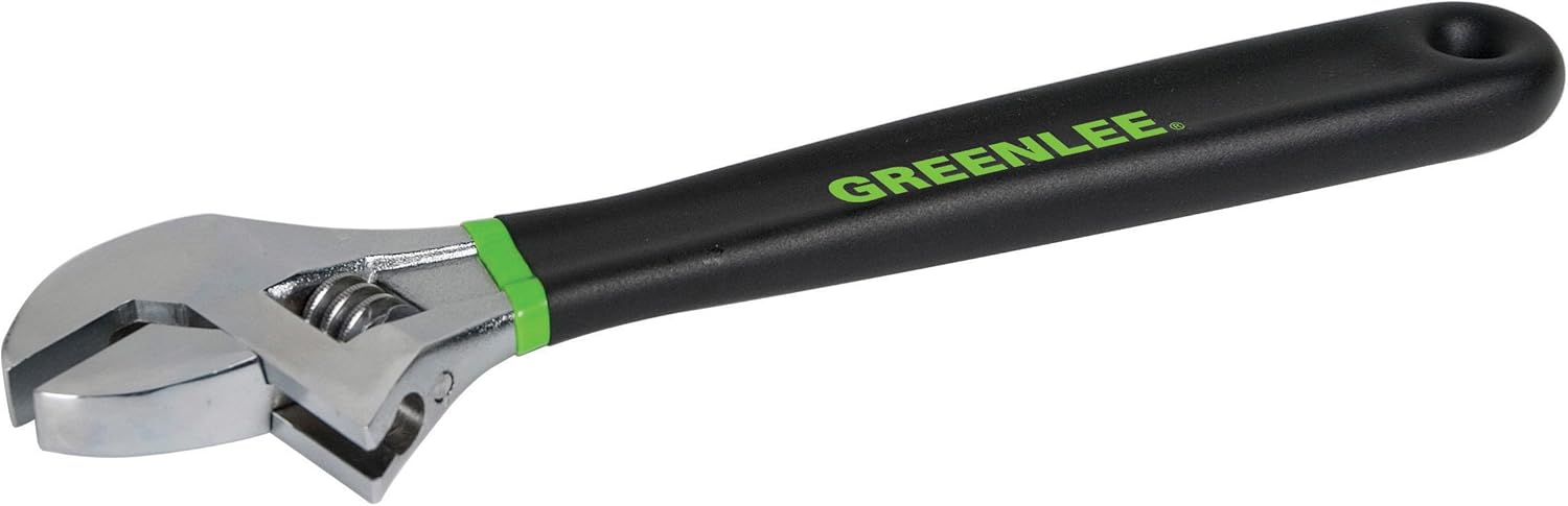 Greenlee 0154-12D Adjustable Ratcheting Wrench with Dipped Handle, 12 Inches
