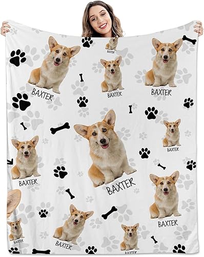 Miniatura 10 de Pamaheart Sube tu manta de fotos para perro, gato, mascota con foto personalizada, manta de perro y gato, manta de fotos, manta de Navidad de perro