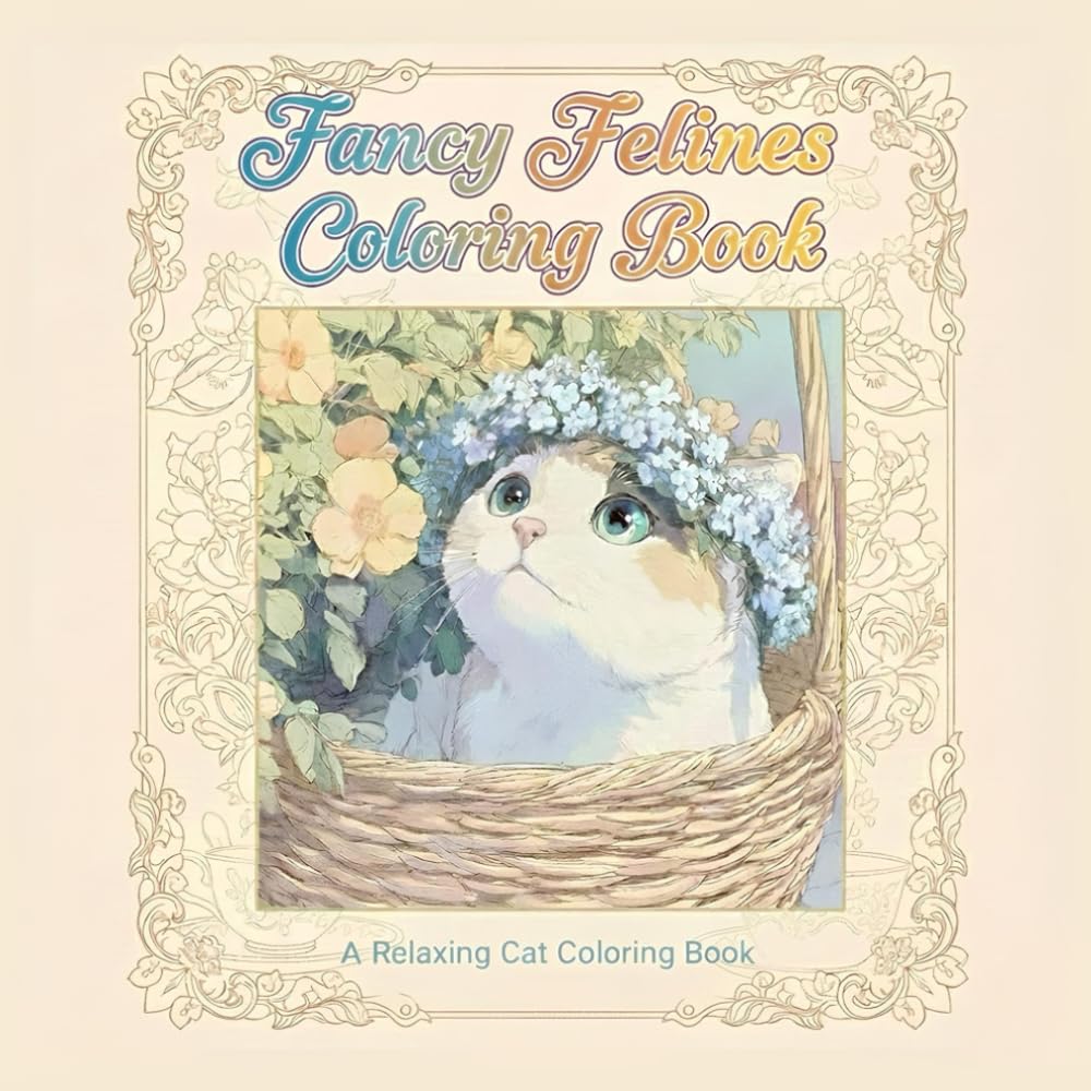 Fancy Felines Coloring Book: A Relaxing Cat Coloring Book for Adults with Intricate Designs for Stress Relief and Creative Expression