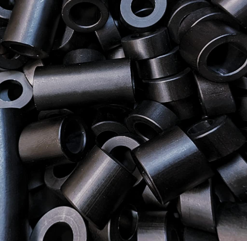 Round Aluminum Spacer Black, 3/4" OD x 3/8" ID, Smooth Round Washer