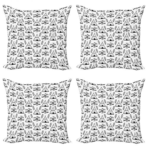 Lunarable Tribal Throw Pillow Cushion Case Pack of 4, Illustration