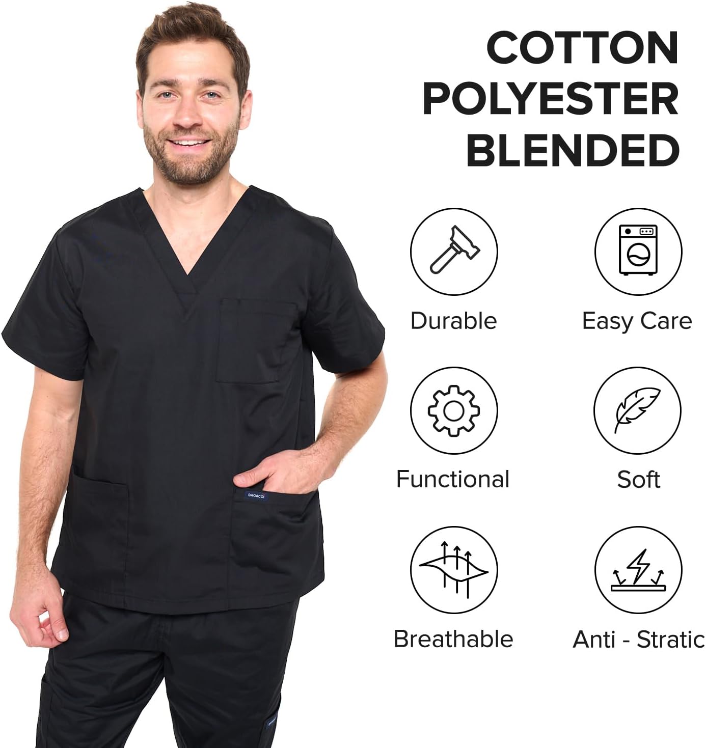 Dagacci Scrubs Medical Uniform Women and Men Unisex Scrubs Pants Medical Scrubs Pants