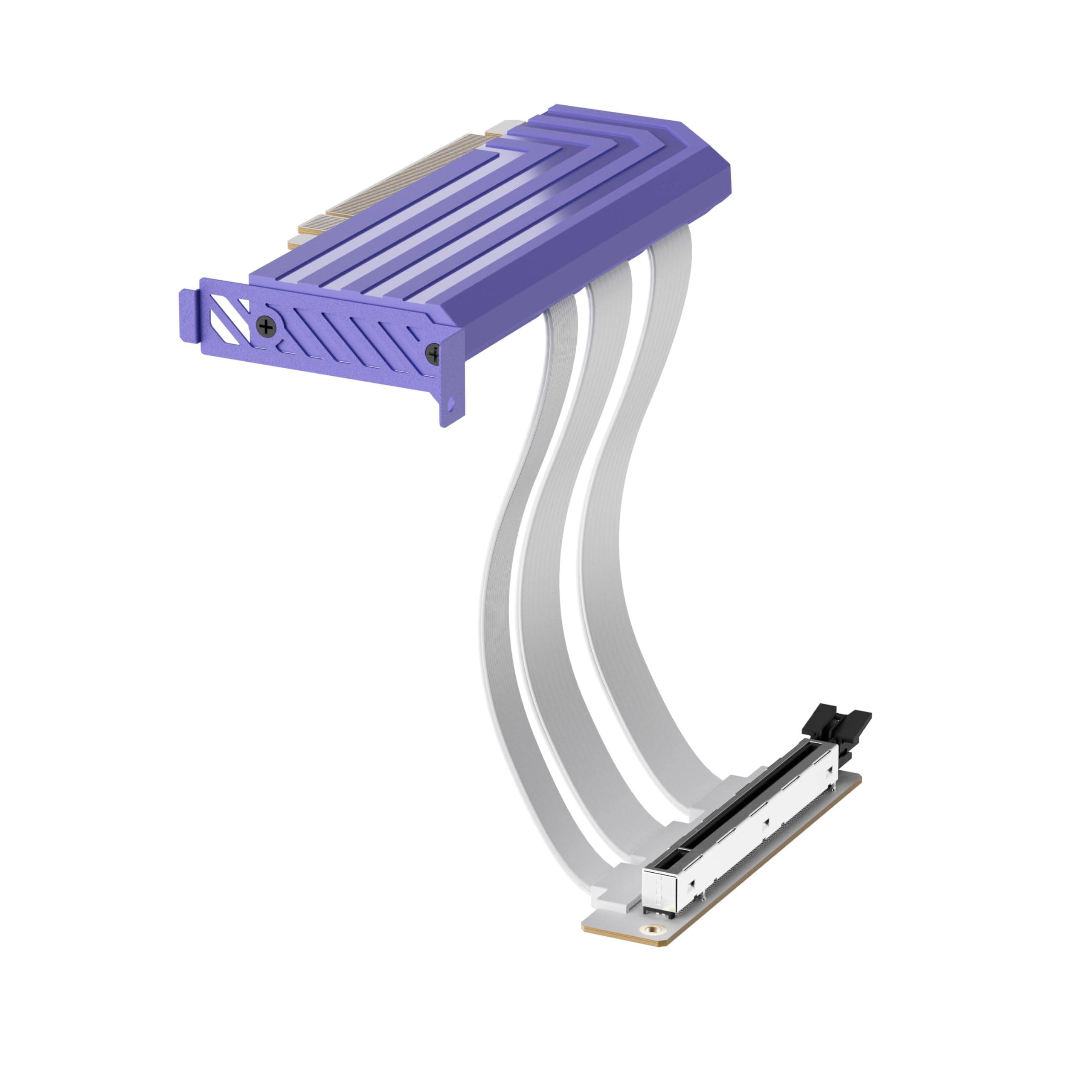 Hyte PCIe 5.0 Hyper Riser - Câble PCI Express Gen 5.0 Vertical avec Fente métallique renforcée - Lait Taro (Violet)