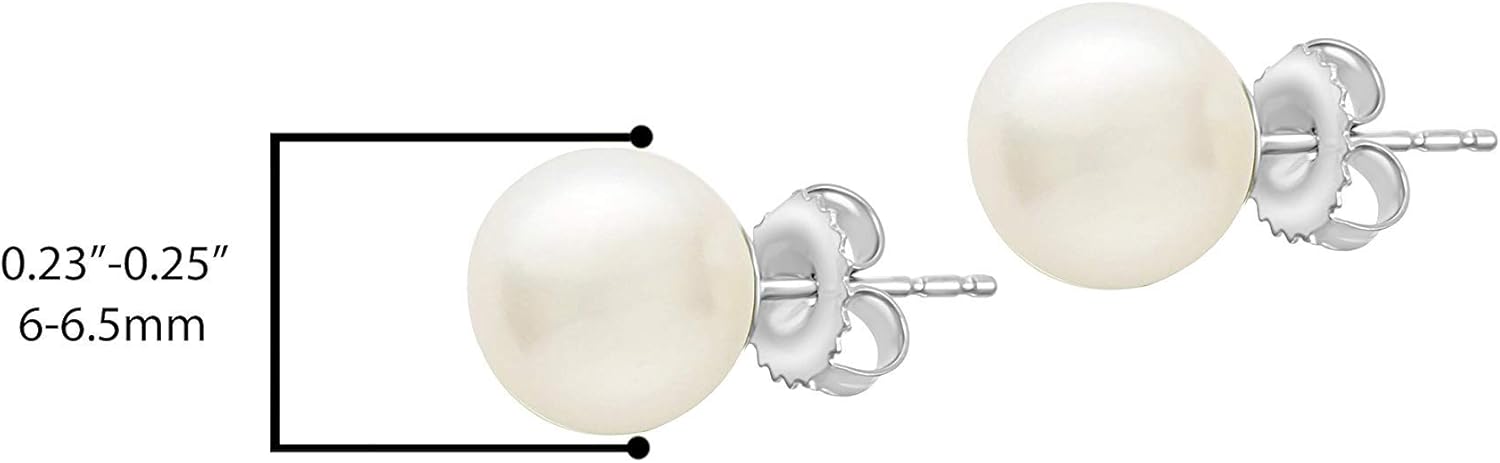 925 Sterling Silver AAA Freshwater Cultured Pearl Classic Solitaire Stud Earrings - Choice of Pearl Size - Image 7