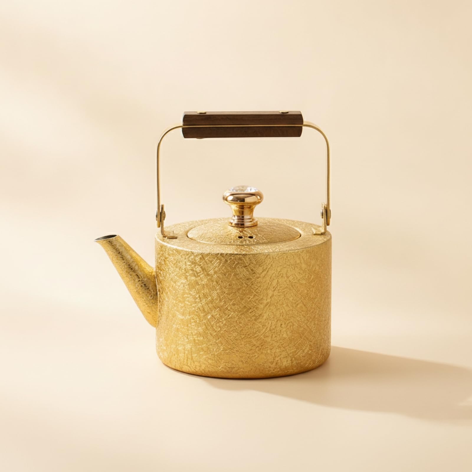 Qianly Tetera con Colador Vertedor Larga Tetera Acero Inoxidable Resistente a la Oxidación Hervidor para Aficionados Al Té, 1.5L, Estilo 8 Verde Con Patrón Dorado Y Base Ancha