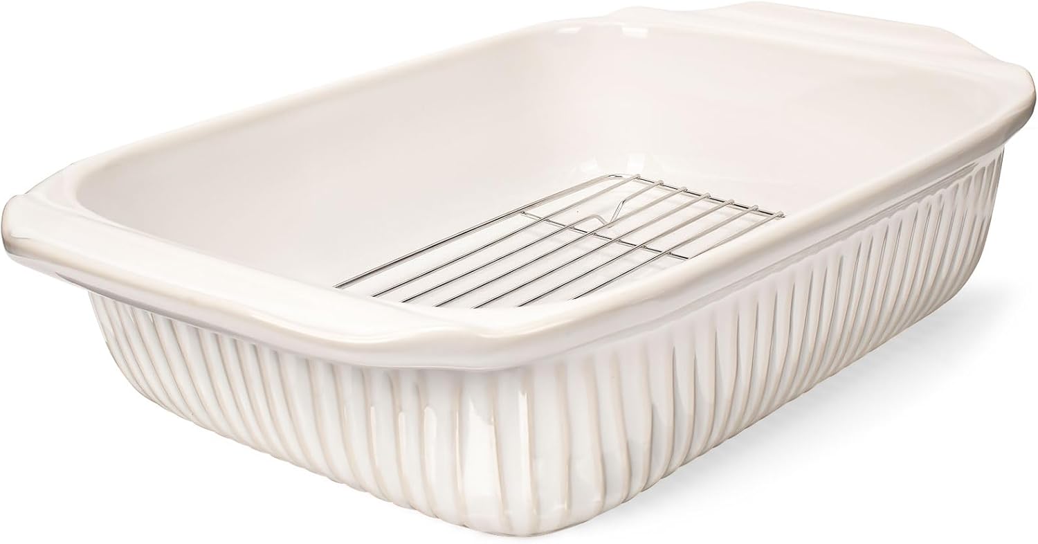 Artena Baking Dish 5.1 Quarts, Casserole Dishes For Oven Ceramic Pasta Bowls Set of 4-9.85 Inch Large Salad Bowls