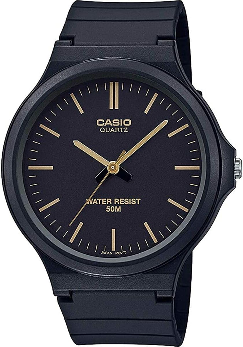 Casio Men's Watch Quartz Shiny Black Dial Resin Strap