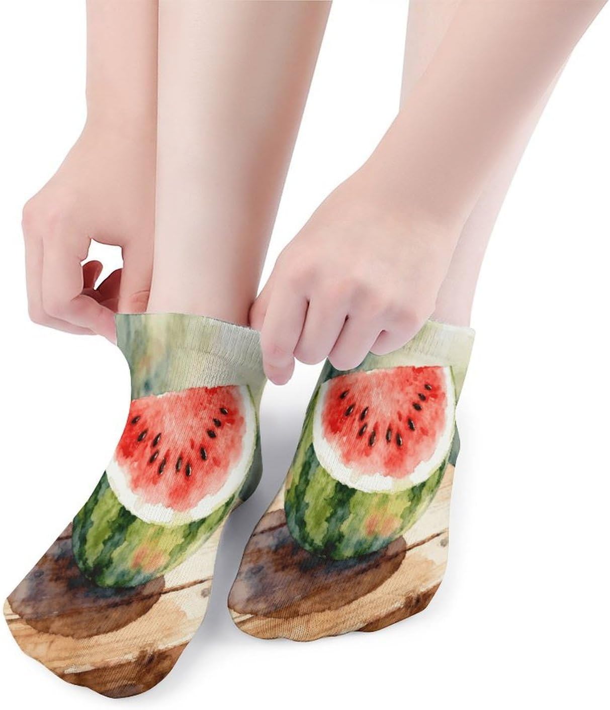 Watermelon Crew Sock for Men Women Funny Novelty Socks Athletic Ankle Socks Comfort Soft Low Cut Tab Sock 5 Pairs
