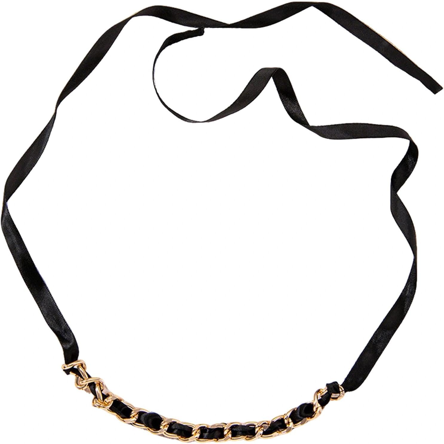 Black Long Ribbon Bow Choker Necklace for Women,Chunky Long Fabric Chain Lace Up Necklace Unique Neck Jewelry - Image 7