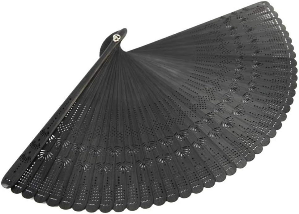 BESPORTBLE Black Hand Fan Folding Fan Handheld Chinese Vintage Retro Handheld for Women Lady