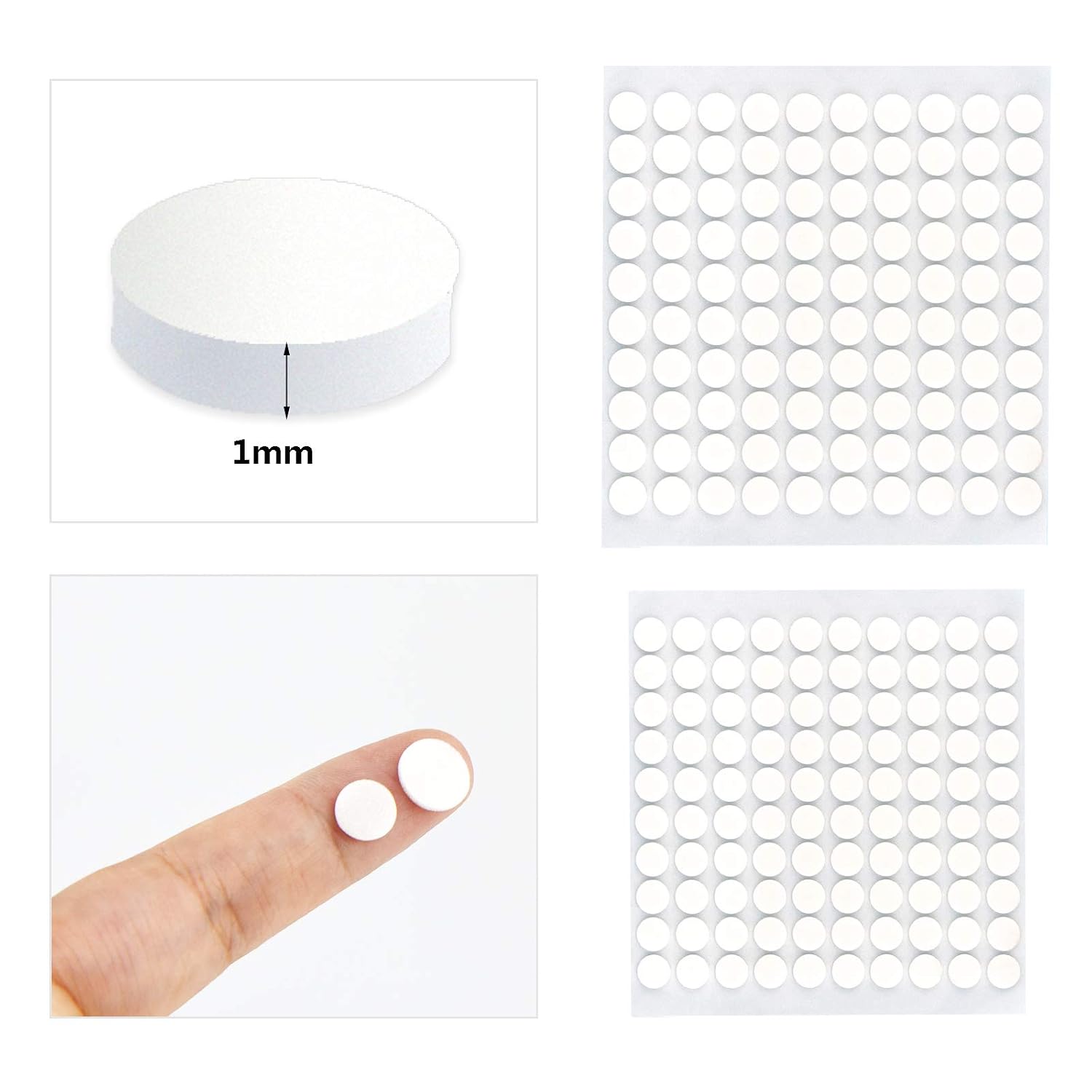 10 Sheet Foam Round Dots Double-Sided Adhesive 3D Craft Foam Tape for DIY Handmade Crafts/Office Supplies, 1000 Pcs, 2 Sizes (10, White, 0.3 inch & 0.4 inch)