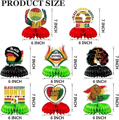 Miniatura 2 de Decoraciones de fiesta del mes de la historia negra, centros de mesa de nido de abeja, 8 piezas afroamericanas BHM Country Festival, historia negra,