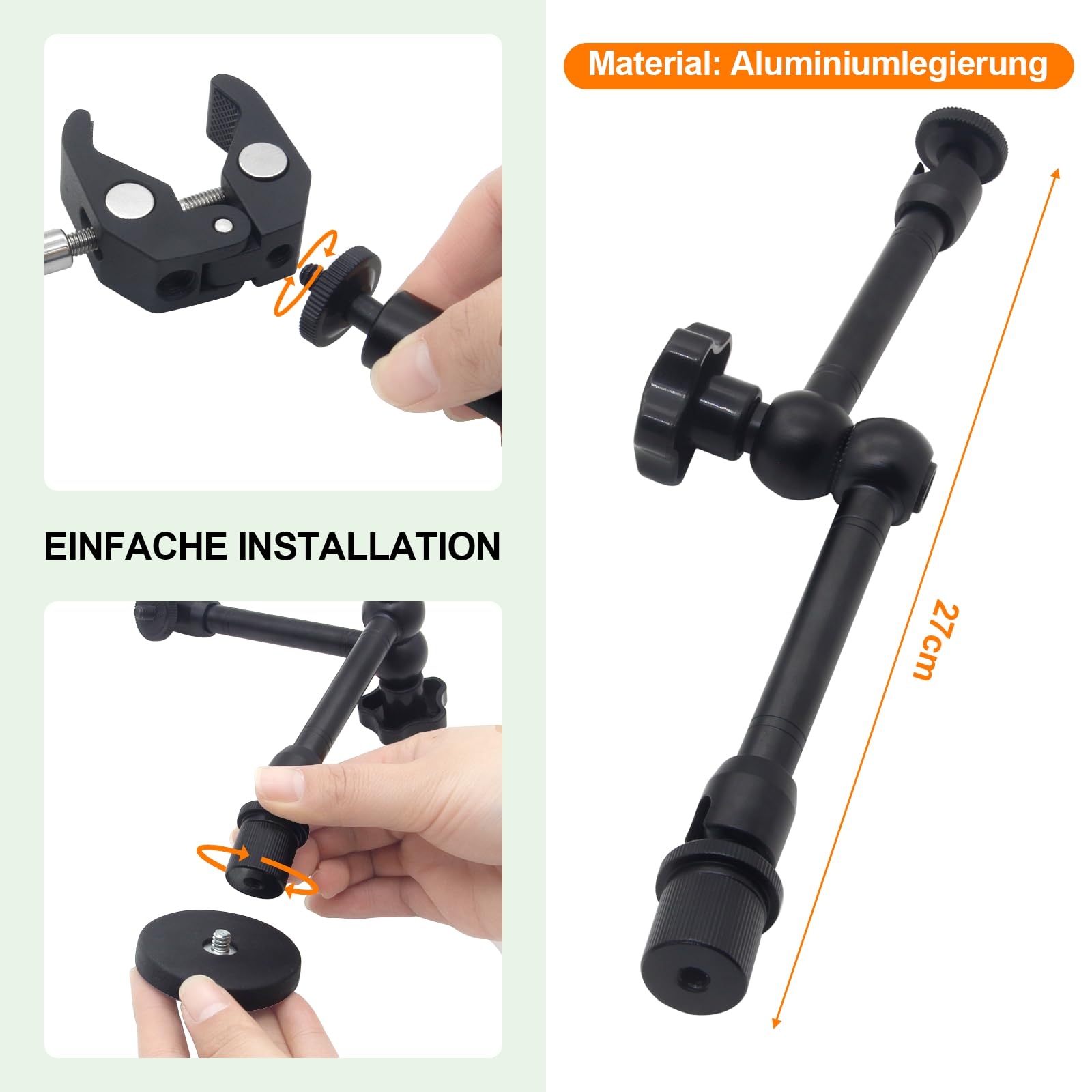 KIBBEH Soudure troisième main avec base magnétique, accessoires de modélisme, cadre de pistolet à air chaud rotatif à 360 degrés, pinces de support de caméra, support de pistolet à air chaud, outil