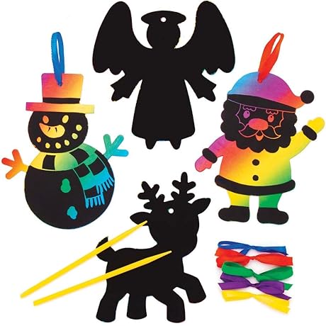 AT213 Snowman Christmas Scratch Art Ornaments