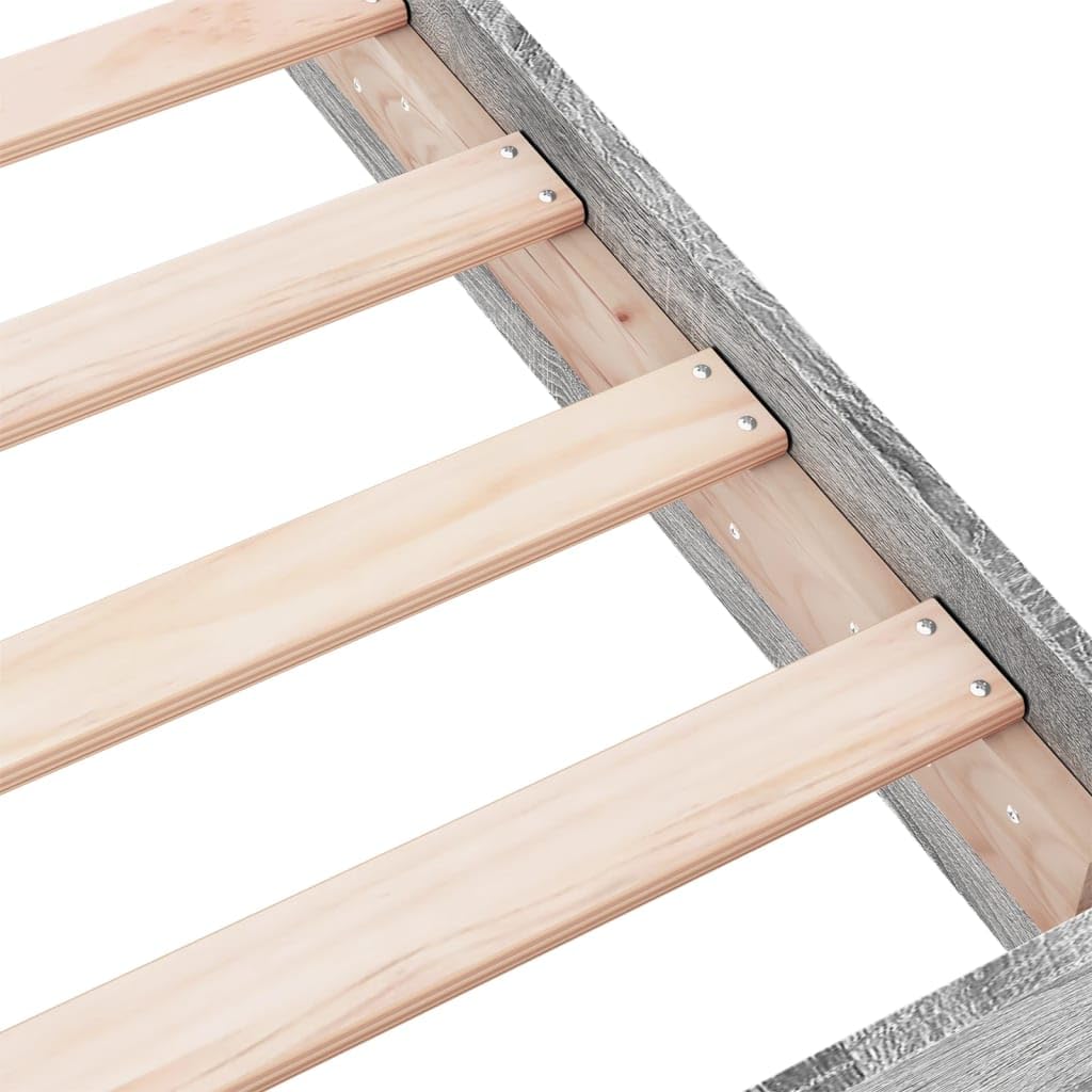 vidaXL Giroletto Grigio Sonoma 140x200 cm in Legno Multistrato, Mobile Camera da Letto, Letto, Struttura Letto, arredo Camera da Letto, Base Letto