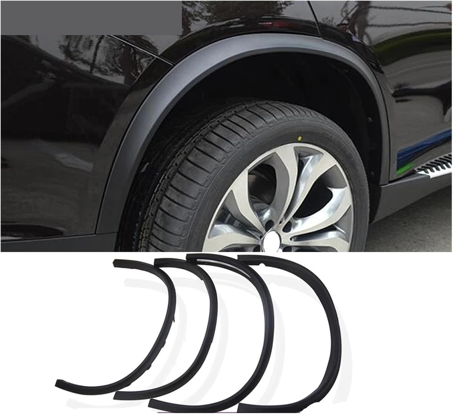 Car Side Wheel Arch Fender Flares Compatible For BMW F15 X5 SUV 4 Door 2014 2015 2016 PP Car Side Wheel Arch Fender Flares Mudflap Trims