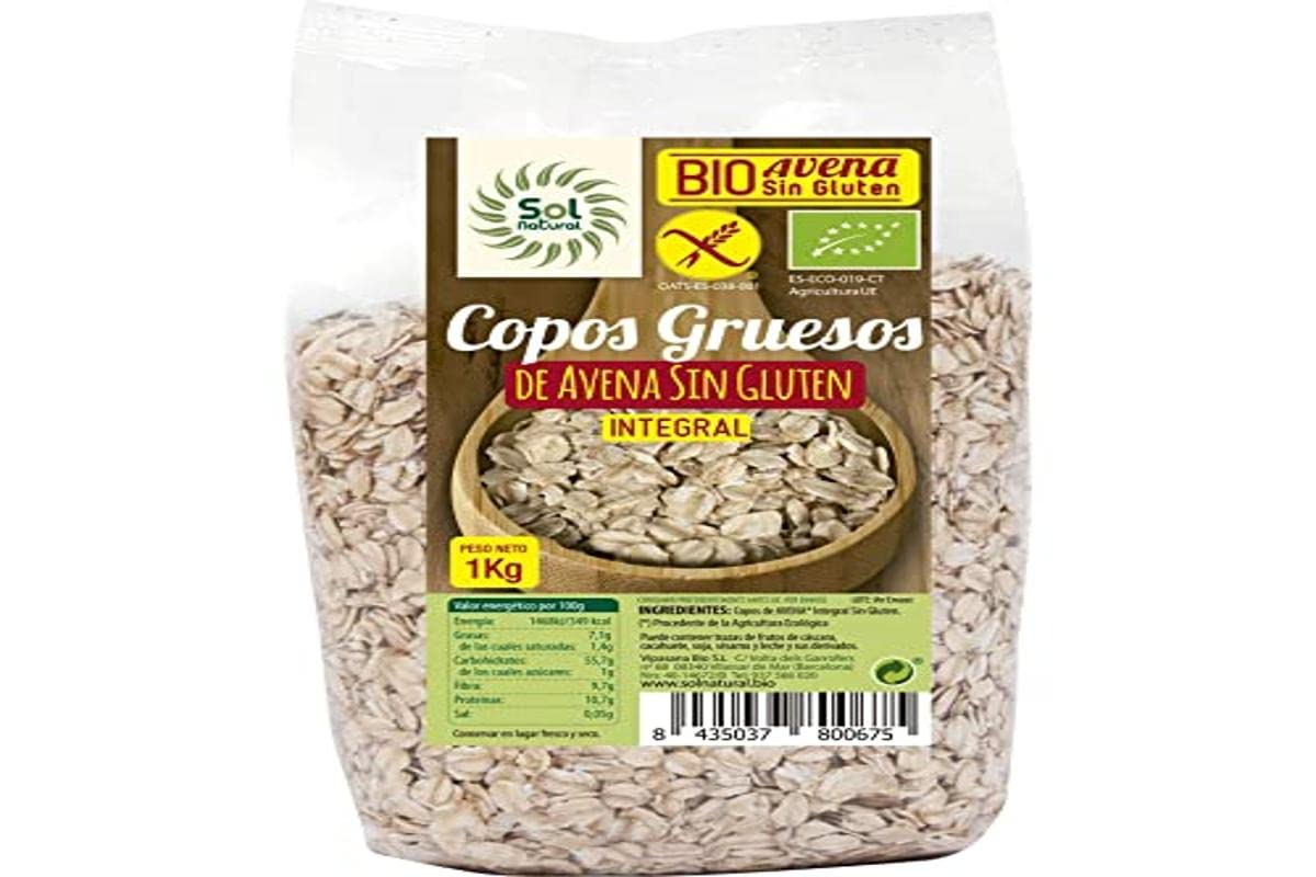 SOLNATURAL Copos Avena Grueso S/​G Familiar Bio 1 Kg