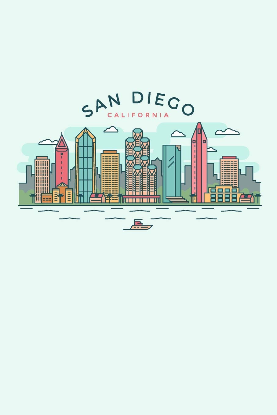 San Diego California: 6x9 College Ruled Notebook Journal, 120 Pages