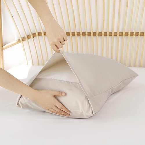 Miniatura 7 de ROSGONIA Juego de edredón beige tamaño Queen, 3 piezas (1 edredón beige bohemio y 2 fundas de almohada), ropa de cama ligera y suave para todas las