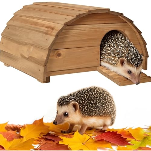 BB Loisir Abri Cabane Mangeoire Hérisson Refuge éxtérieur en Bois Massif Hibernation Brun Moyen Knut