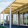 Patio 6' x 50' Sun Shade Fabric Roll 6/8/12 FT Shade Cloth for Patio, Outdoor Mesh Sail Sun Shades Canopy Replacement Pergola Cover for Backyard Deck Porch, Beige #5