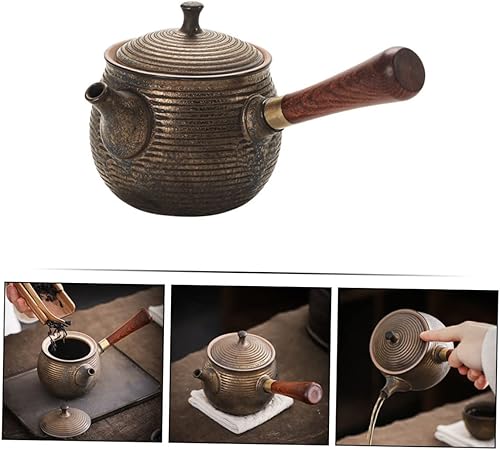 Miniatura 3 de Hervidor de té Olla de cerámica con mango lateral Olla de té japonesa Juego de té de China Juego de té vintage Juego de té suelto Tetera de