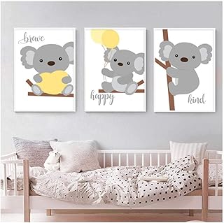 Affiche Des Animaux Poster Animal Mignon Animaux De La Foret Lion Renard Ours Decoration Pour Garcon Et Fille Canssape Ensemble De 3 Affiches Pour Chambre Bebe Sans Cadre Couluer 1 21x30cm Ameublement Et Decoration