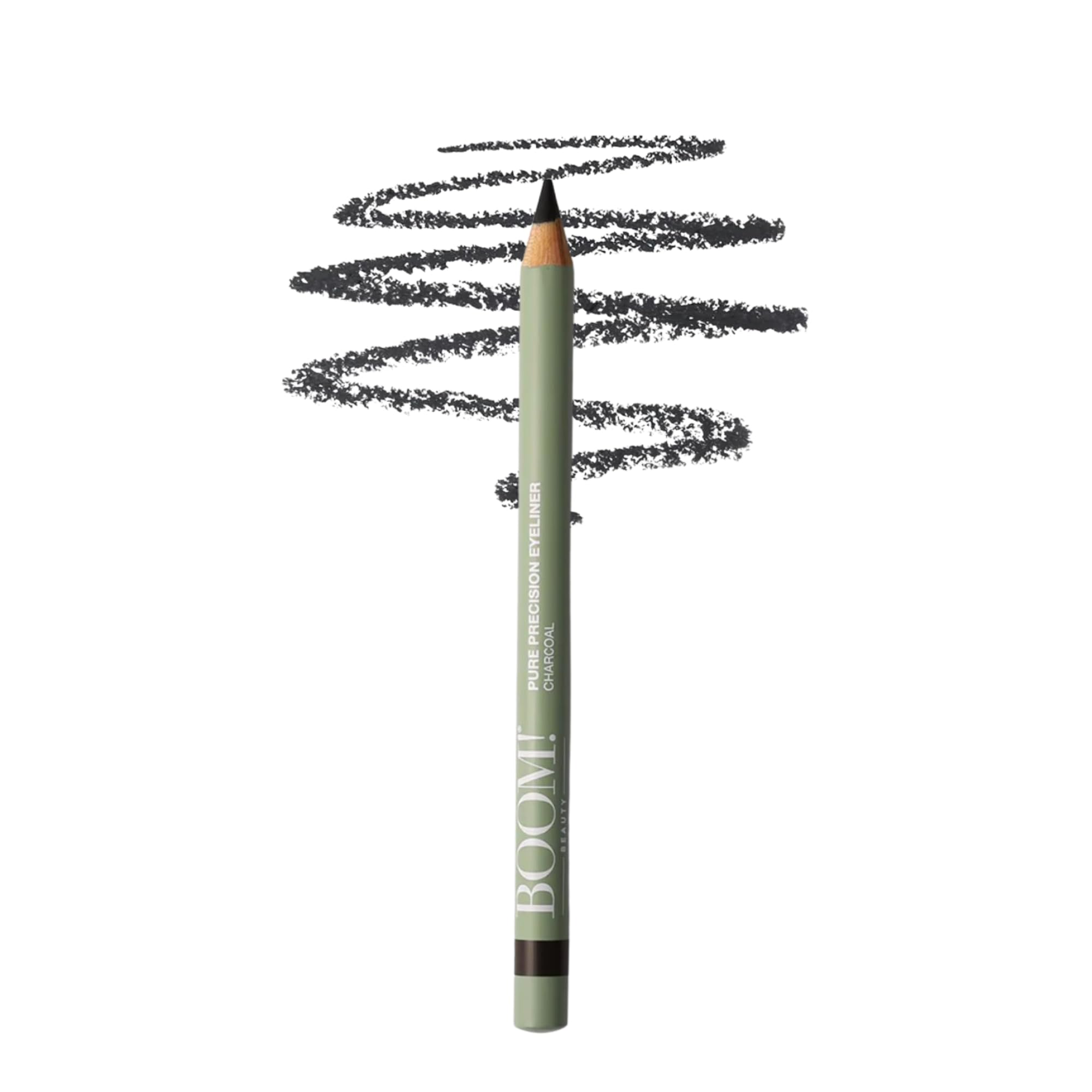 BOOM! Beauty Pure Precision Eyeliner: All-Natural, Skin-Loving, All-Day Wear. Waterproof, Smudge-proof, Smooth Glide Pencil. Richly Pigmented Vegan Eye Makeup For Ageing Skin (Charcoal)