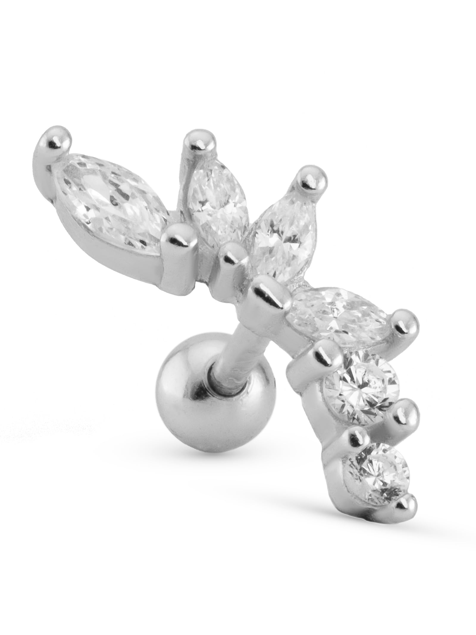 UNIQA JEWELSPendiente Piercing de Plata de Ley 925 Cartílago Helix Piercings Studs, Tragus Trago Ear Upper Lobe, hipoalergénico y sin níquel