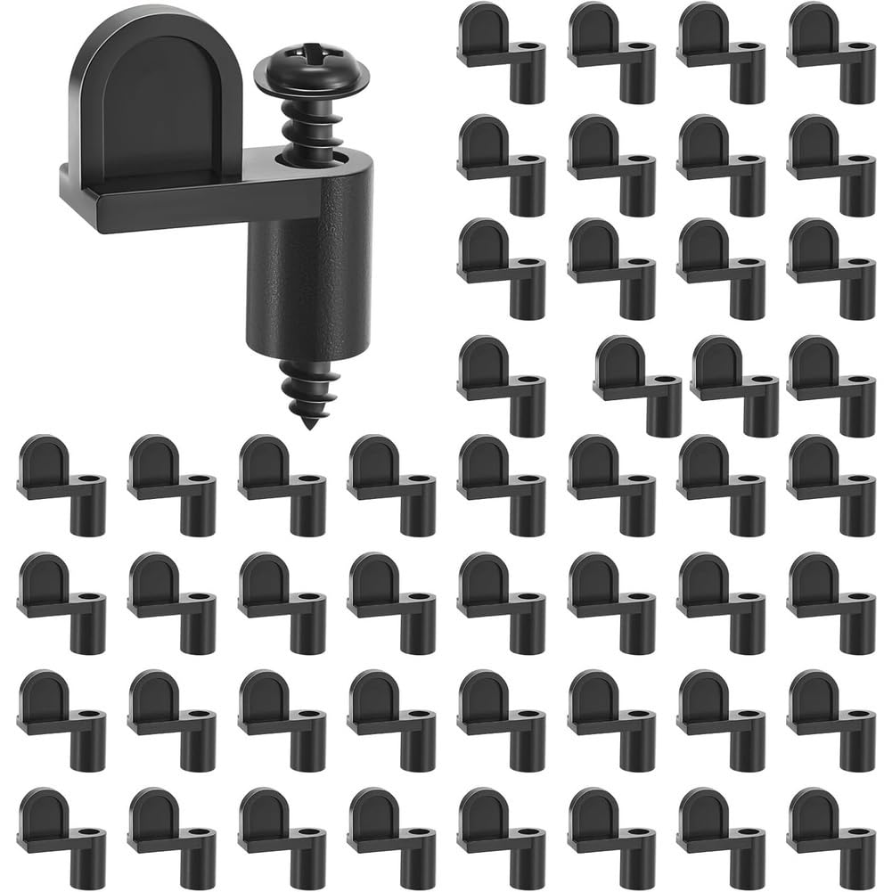 Aundhegrtt Black 48 Pack 3/8 In Nylon Window Screen Clip With Screws Offset Clips For Fastens Storm Window, Screen Door Clips (Black)