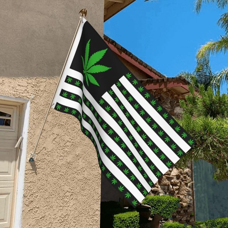 Generic Marijuana Leaf Usa Flag 2x3 ft Double-sided printing Garden flag Home flag Wall Flags Banners for Outdoor Indoor