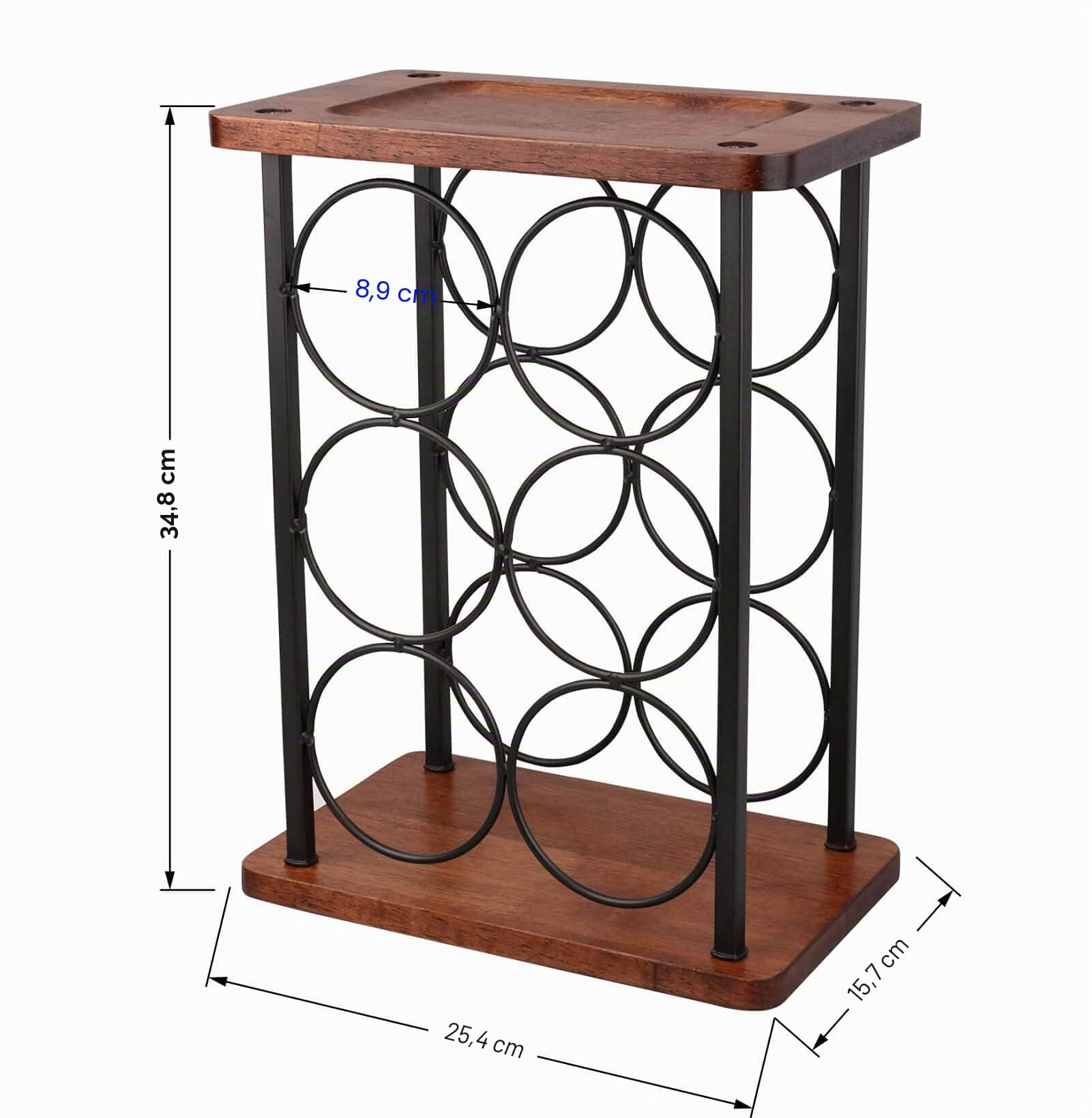 Weinflaschenhalter, 6 Flaschen wein regal Stand, Weinregal freistehend aus Holz, perfekt für Heimdekoration & Küche Aufbewahrungsregal, Bar, Keller, Schrank, Speisekammer, etc (Halten 6 Flaschen)