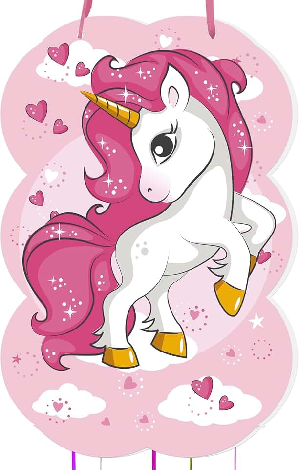 Unicorn Pinata - Children's Birthday Pinata with Pink Unicorn - 30x46cm