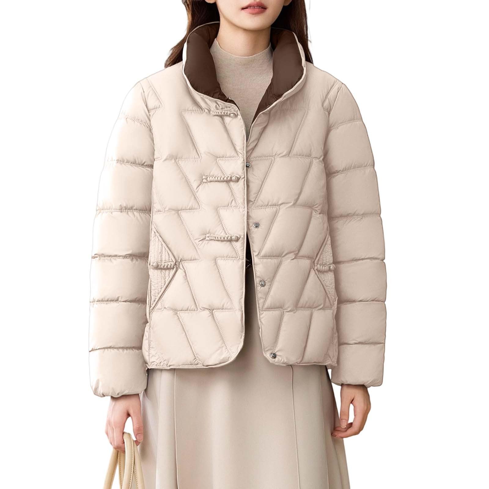Cappotto invernale da donna, spesso e caldo, alternativa al piumino, giacca con colletto alto, elegante capispalla per il freddo