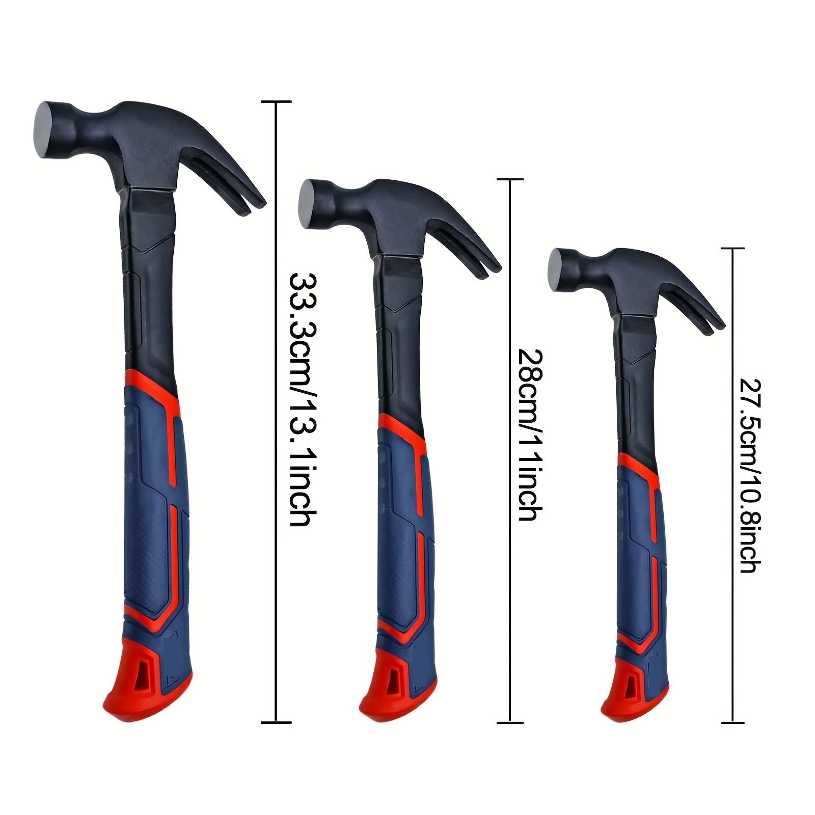 martillo Martillo multiusos de acero con alto contenido de carbono con mango ergonómico y agarre antideslizante(Diameter 25mm)