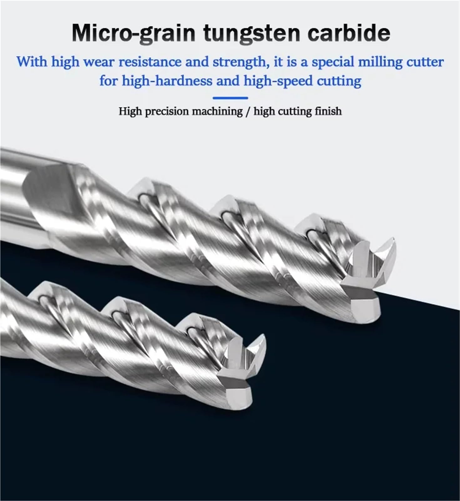 Fresa de carburo tungsteno 3 flautas HRC58 para aluminio, 1 mm a 20, 3F, alto brillo, alargada, para acero y, herramientas fresado CNC(10x50xD10x150)