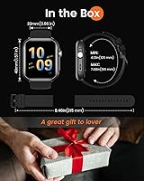 Vista 7 de RUXINGX Relojes inteligentes para hombres y mujeres, rastreador de actividad física de 1.85 pulgadas con llamadas Bluetooth, IP68 impermeable, más