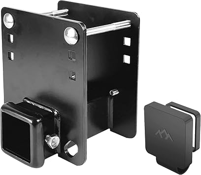 Hitch Receiver 2 inch Adapter Receiver Fits for 4 x 4 inches RV Bumper Square Bumper Beam Level Trailer Towing Purpose Upgrade Include Cover